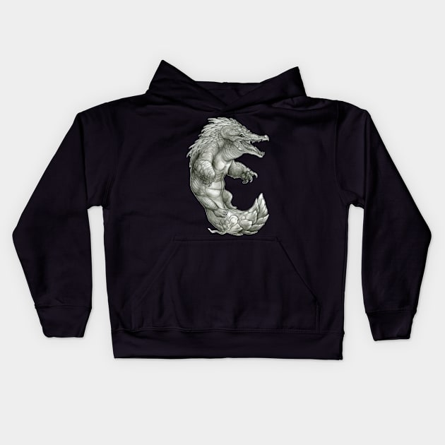 Dark Mythos Ammit Kids Hoodie by charamath